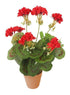 Artificial 38cm Red Zonal Geranium Plug Plant